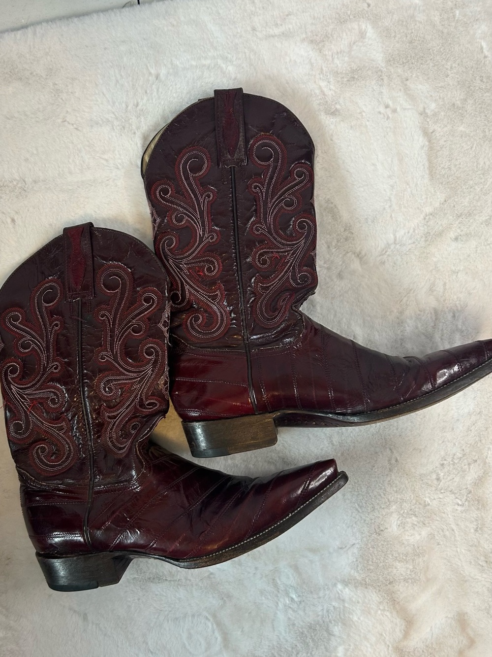 Indomables Boots Men 9.5  oxblood leather western cowboy boots Made in Mexico - Picture 3 of 14